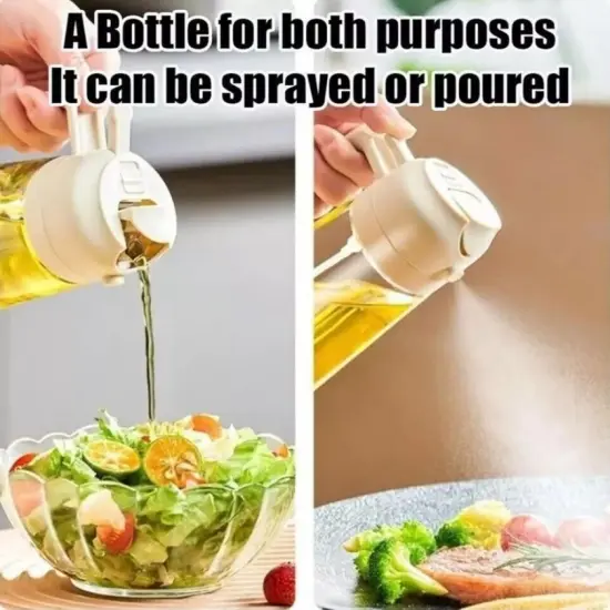 2 in 1 oil dispenser and oil sprayer for Cooking Bottle for Kitchen Air Fryer, Salad Olive Oil Sprayer Yellow {3}