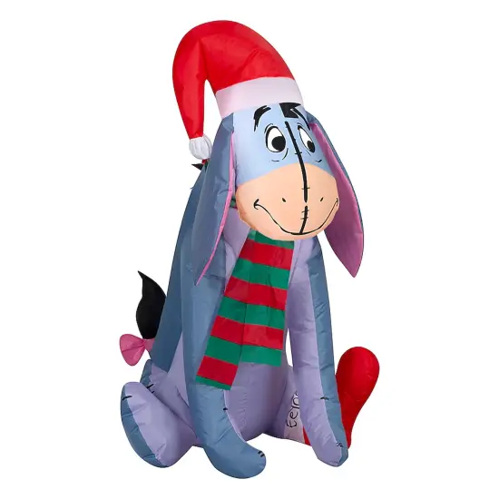 Gemmy 42.13 in Eeyore Santa Hat Inflatable with White LED Lights {6}