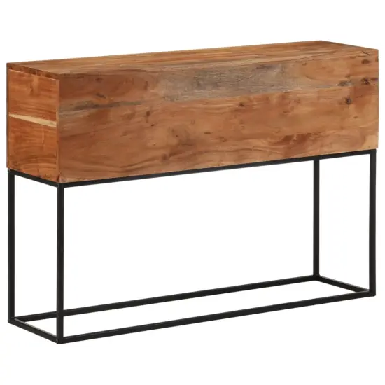vidaXL Console Table 43.3x11.8x29.5 Solid Wood Acacia and Iron {1}