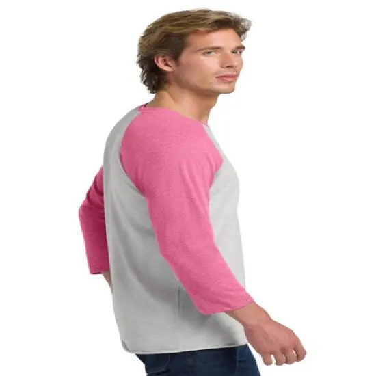 Next Level&reg; Unisex Tri-Blend Crewneck 3/4-Sleeve Raglan T-Shirt Vintage Pink S/ HWB {5}