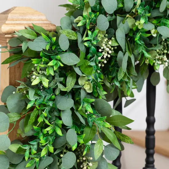 Northlight Silver Dollar and Seeded Eucalyptus Artificial Christmas Garland - 10' x 15" - Unlit Green {7}