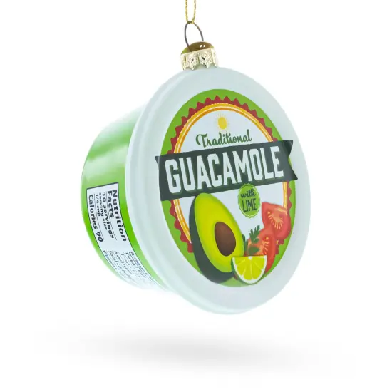 Traditional Guacamole Glass Christmas Ornament {1}