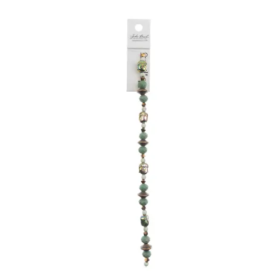 Crystal Lane DIY 7" Mixed Designer Glass Bead Mix Strand Patina Buddha Mix {2}