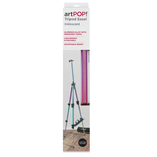 artPOP! Iridescent Tripod Easel, Adjustable Aluminum Travel Easel with Bag, Table-Top Easel for Painting, Drawing, Display, Iridescent Finish, Extra Sturdy, Folding Design, Height from 18" to 69" {3}