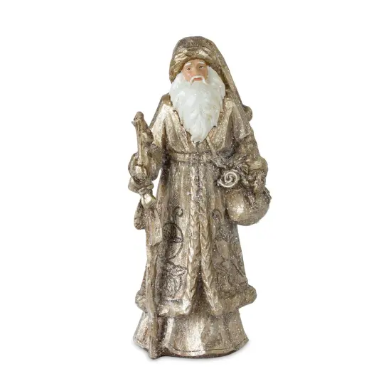 Melrose Set of 3 Antique Bronze Unique Christmas Santa Figurine, 12.25" Gold {3}