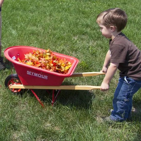 Seymour Fully Functional Metal Frame Poly Bed Wheelbarrow for Children Red {5}