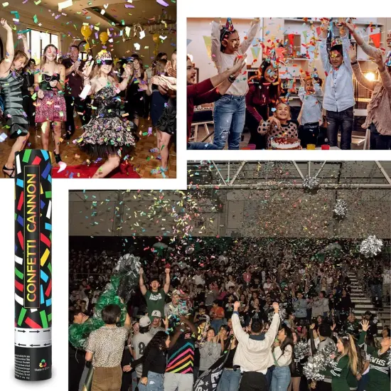 6 Pack Colorful Confetti Poppers, 12 Inch Biodegradable Confetti Cannon Party Poppers Shooters for Birthday, Wedding, Graduation, Anniversary, Parties {3}