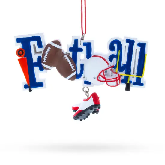 Football Helmet and Cleats Resin Christmas Ornament {1}