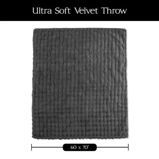 Ultra Soft Velvet Throw Blanket Lava Smoke 60X70 Inches {5}