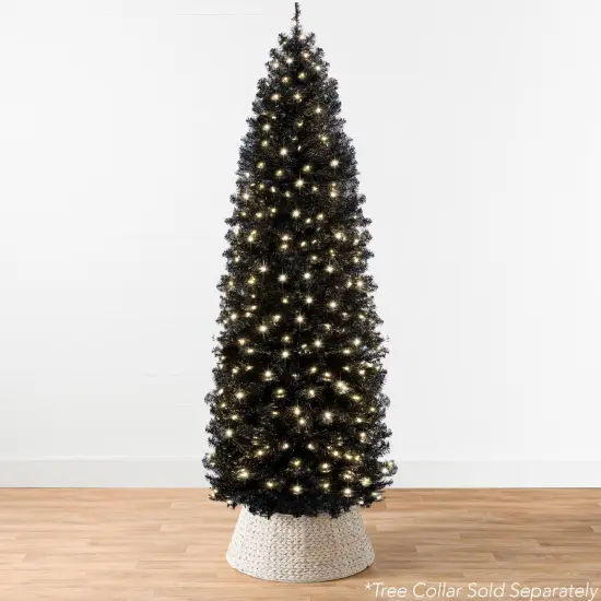 Best Choice Products 4.5ft Pre-Lit Black Artificial Christmas Tree, Holiday Pencil Tree w/ 100 Incandescent Lights, Base {3}