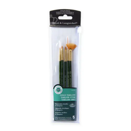 RSET-9146 | 5pc Golden Taklon Variety Brush Set {1}