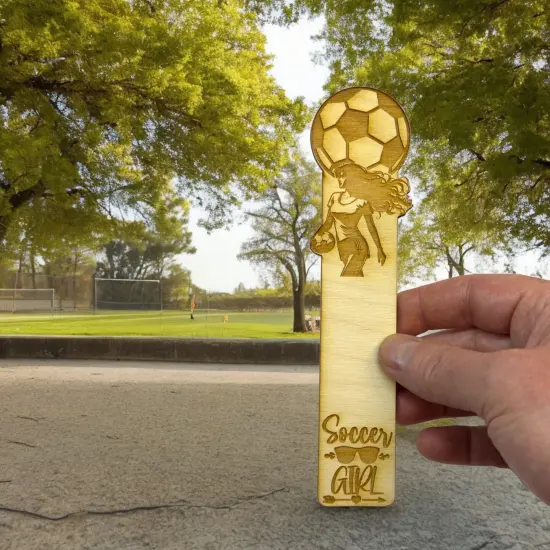Bookmark - Soccer Girl - Birch wood {3}