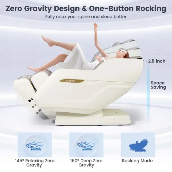 Costway SL Track 3D Massage Chair Full Body Zero Gravity Massage Recliner with Airbags {5}