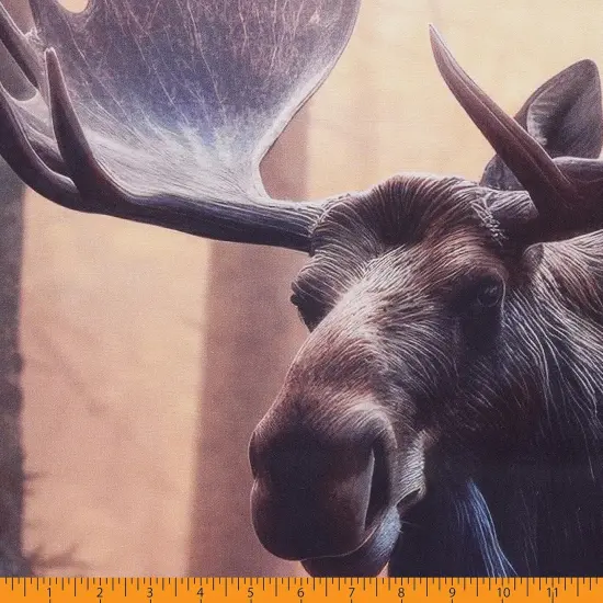 Mook Fabrics Wildlife Cotton Fabric [45 in. Wide] - By The Yard Moose (36" Panel) {2}