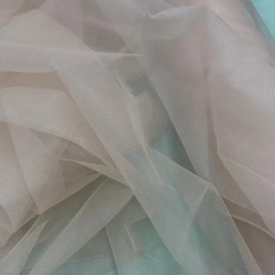 1 Yard 2-Way Stretch Nylon Net Mesh Fabric, 60" Width Lightweight Sheer Mesh for Gowns, Dancewear & Costumes Skin {1}