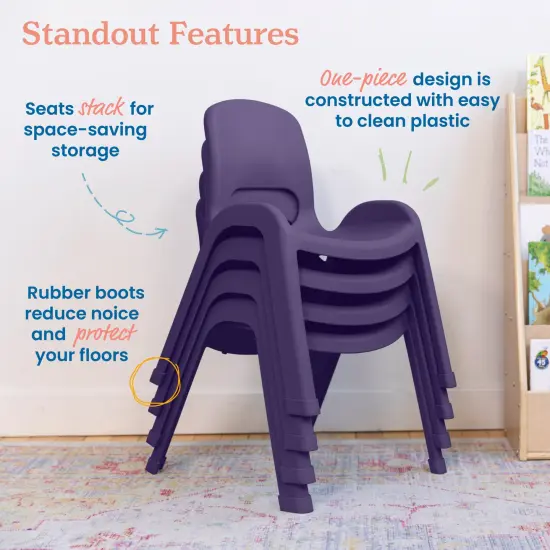 SitRight Chair, Classroom Seating, 4-Pack Eggplant {4}