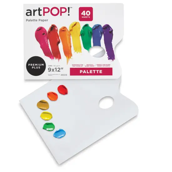 artPOP! Palette Paper, 9 x 12 inches, Disposable, Coated Paper, 54 lb, 80gsm, 40 Removable Sheets, Bleed-Proof Painting Pad for Mixing Oil, Acrylic, Watercolor and Gouache Paints {2}