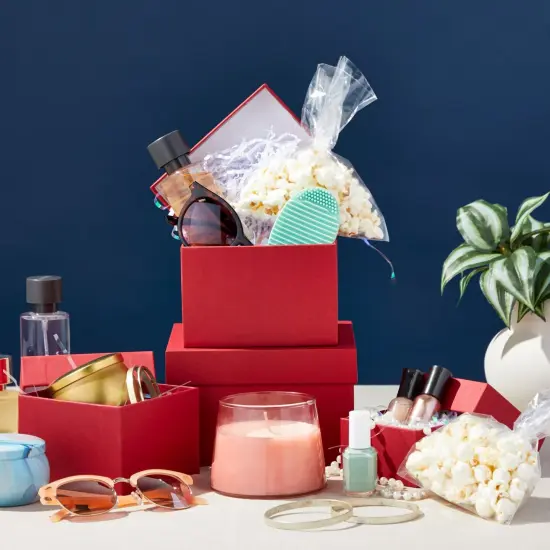 Stockroom Plus Set of 4 Sizes Square Nesting Gift Boxes with Lids for Presents, Stacking Decorative Goodie Box for Holidays, Wedding, Birthday, and Party Favors (Red) {2}