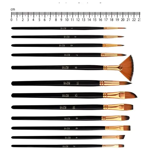 12 pcs Nylon Bristle Brush Set, {6}