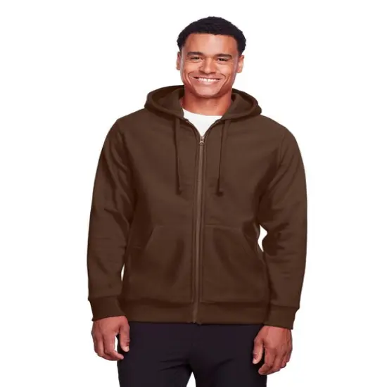 Team&reg; Men's Heavyweight Full-Zip Hooded Sweatshirt DARK GREY HEATHR {3}