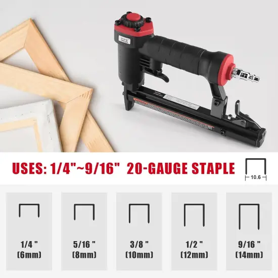 HT5014SP Pneumatic 20 Gauge Stapler, T50 Upholstery Stapler, 1/4-Inch to 9/16-Inch {3}