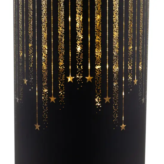 Northlight LED Lighted Glass Candle with Stars Christmas Decoration - 8" - Small Black {7}