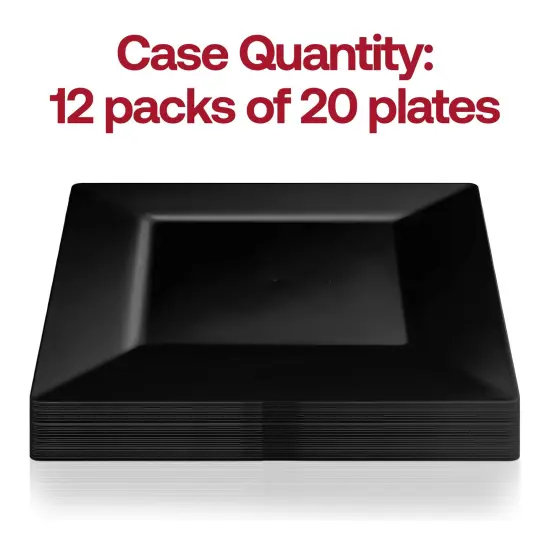 Black Square Plastic Pastry Plates - 4.5" (240 Plates) {4}