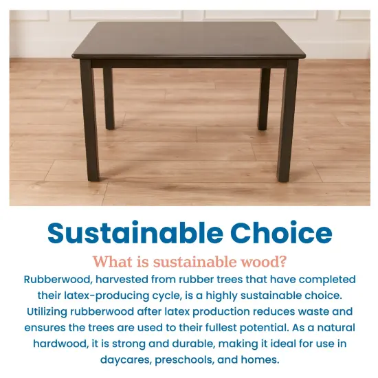 24in x 36in Rectangular Hardwood Table with 22in Legs, Kids Furniture Grey Wash {5}