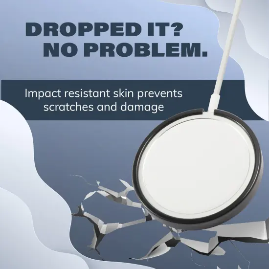 Insten 2-Pack Case Compatible with MagSafe Charger Pad, Protective Soft TPU Slim Skin Cover (Charger Not Included) Clear & Black {3}