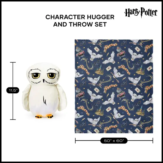 Warner Bros. Harry Potter Hedwig Silk Touch Throw Blanket 50X60 inches and Hugger Set, 11 inches {6}