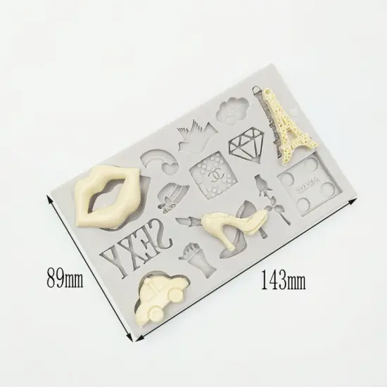 Lips, Eiffel Tower and Makeup Silicone Mold {3}