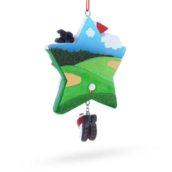 Hole in One Golf Bag with Flag and Shoes Resin Christmas Ornament {4}