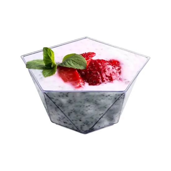Clear Star Pentagon Disposable Plastic Dessert Cups - 3.5 oz. (288 Cups) {2}