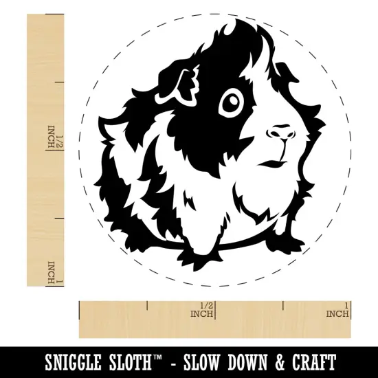 Cute and Hairy Abyssinian Guinea Pig Self-Inking Rubber Stamp for Stamping Crafting Planners Sky Blue {1}