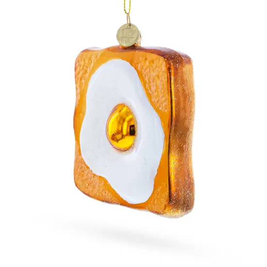 Egg on Toast Glass Christmas Ornament {3}