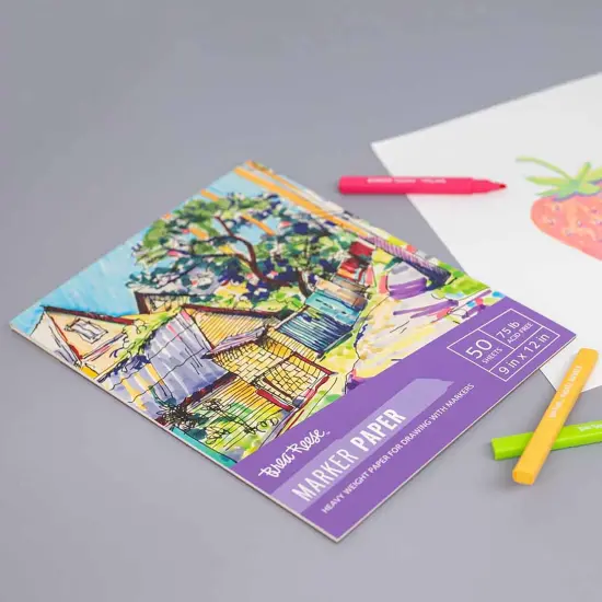 Brea Reese: Marker Paper Pad 50 Sheets - 9x12" - 75lb, Acid-Free, Durable & Smooth Surface, Perfect for Blending Markers, Adult Art Supplies {7}