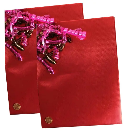Cranberry Red Embossed Metallic Wrapping Paper 24" x 417" Roll {5}