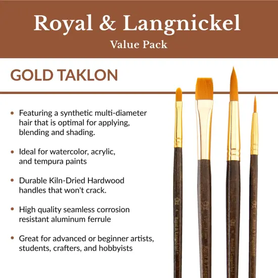 RSET-9161 | 6pc Golden Taklon Variety Brush Set {4}