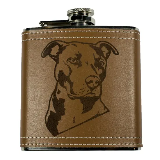 6oz Pit bull Leather Flask {6}