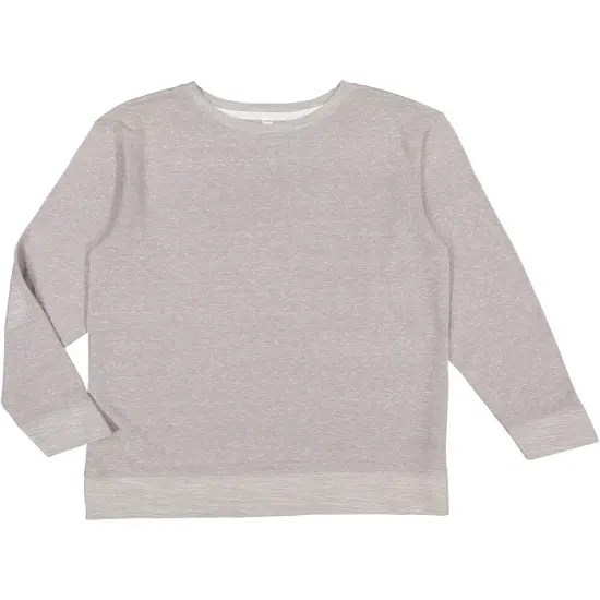 LAT&reg; Harborside Melange French Terry Crewneck with Elbow Patches GRAY MELANGE {1}