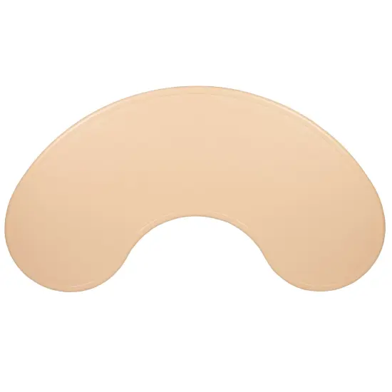 Emma and Oliver 35"W x 65"L Half-Moon Plastic Height Adjustable Activity Table Natural {6}