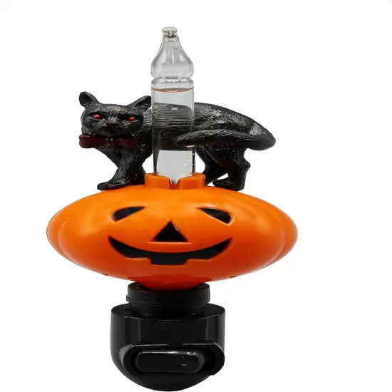 Halloween Pumpkin Jack O' Lantern & Black Cat Bubble Night Light {1}