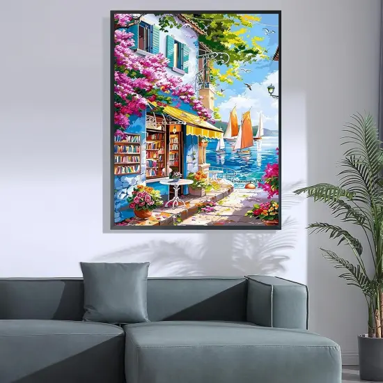Book Store Landscape Adults Paint by Number on Canvas,16x20 Inch {2}