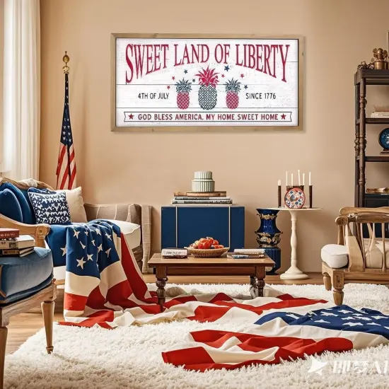 4th Of July Wall Art Decor - 23.6&times;11.8 Inch (Red) {5}