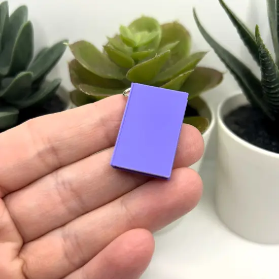 3D Purple Book Charms, 27x18mm {3}