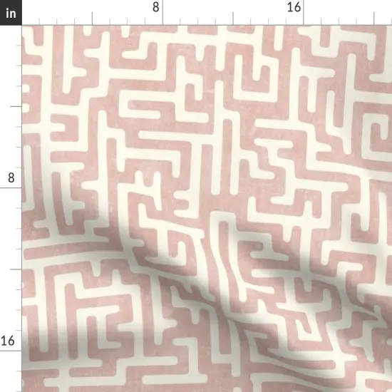 Various Fabrics by the Yard or Fat Quarter Blush Pink Maze Abstract Geometric And Cream Weathered Look Boho Baby Nursery Custom Printed Fabric by Spoonflower {2}