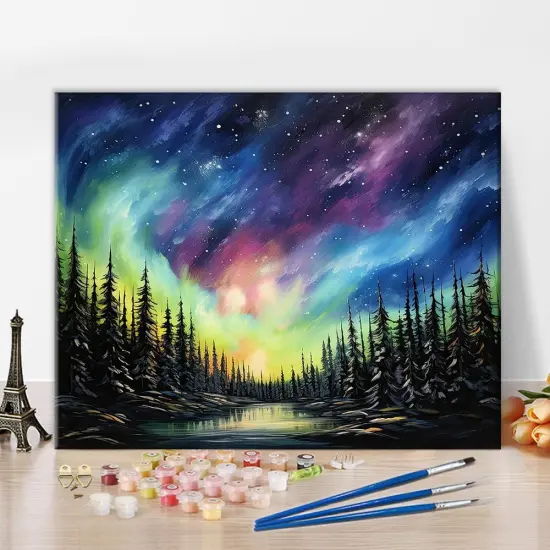 Rriver in The Forest Adult Paint by Numbers Kits on Canvas (16X20 Inch) {4}