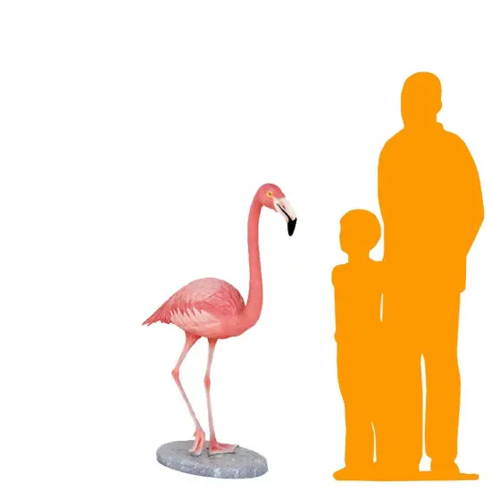 Standing Flamingo Life Size Statue {2}