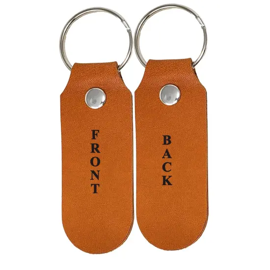 2 Sided Leather Key Chains 10 Pack-Customize it for Promotional Gifts, Fundraising, Events, Wedding - Engrave on Both Sides Natural 1 {6}