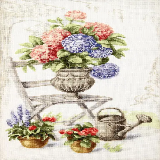 Cross-stitch kit "Summer still life with hydrangea" {1}